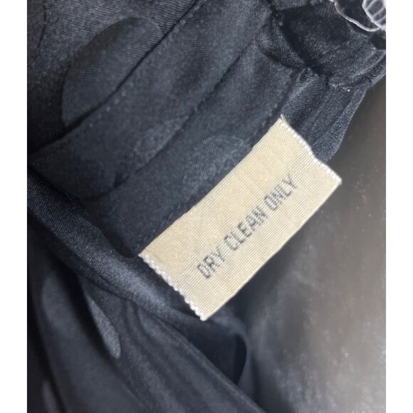 Liz Claiborne Silk Dress 80s Blouson Shirt Dress Midi Black Ivory Womens Sz 4-6 - Picture 7 of 10